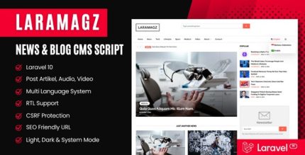 Laramagz - Laravel News Blog CMS Script