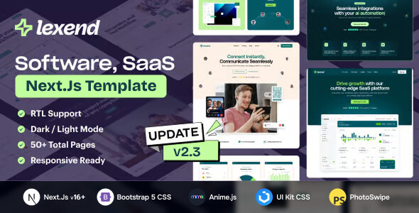 Lexend - Software, SaaS Startup NextJs Template