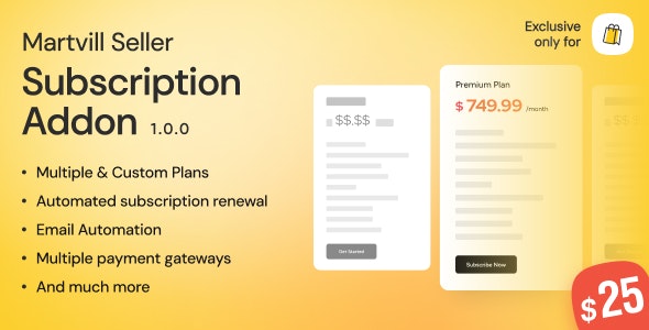 Martvill - Seller Subscription Add-on Martvill - Seller Subscription Add-on
