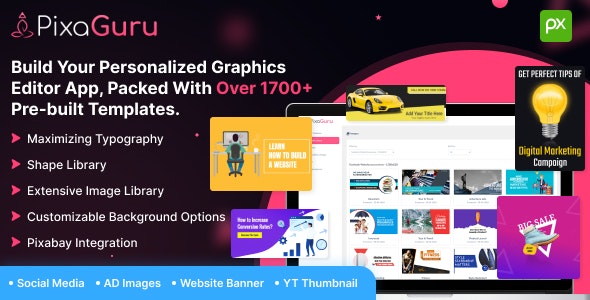 PixaGuru - SAAS Platform to Create Graphics, Images, Social Media Posts, Ads, Banners, Stories
