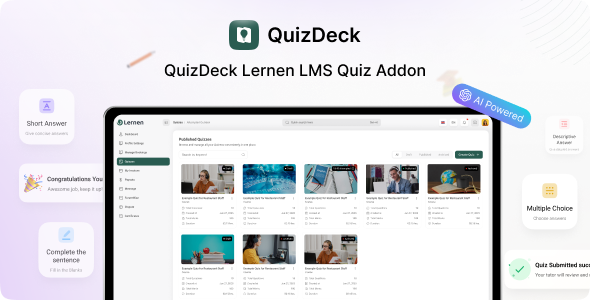 QuizDeck – Quiz Creation Management Solution for Lernen LMS