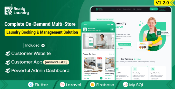 ReadyLaundry App Website with Admin Panel | Multi-Store Laundry Booking System | On-Demand Laundry ReadyLaundry App Website with Admin Panel | Multi-Store Laundry Booking System | On-Demand Laundry