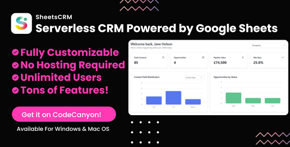 SheetsCRM – The Serverless CRM Powered by Google Sheets SheetsCRM – The Serverless CRM Powered by Google Sheets