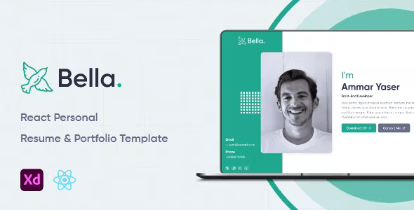 Bella | React Personal Resume Portfolio System