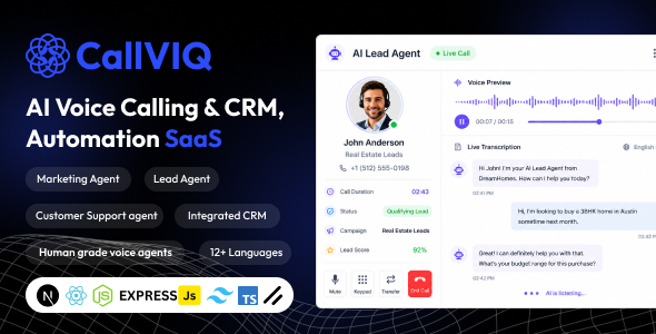 CallVIQ – AI Voice Calling CRM SaaS for Marketing, Sales, Support Lead Automation
