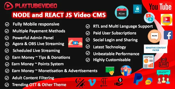 PlayTubeVideo - Live Streaming and Video CMS Platform