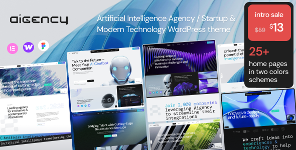 Aigency | AI Agency Technology Startup WordPress Theme