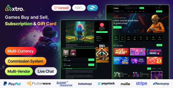 Axtro v2.1.0 – Games Buy and Sell, Subscription & Gift Card Laravel Script