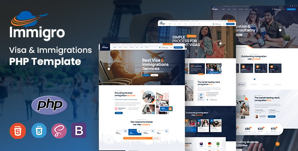 Immigro – Visa Immigration PHP Template