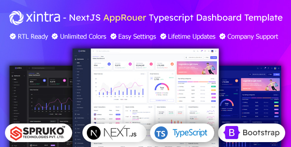 Xintra – Nextjs Typescript Approuter ReactBootstrap Admin Dashboard Template